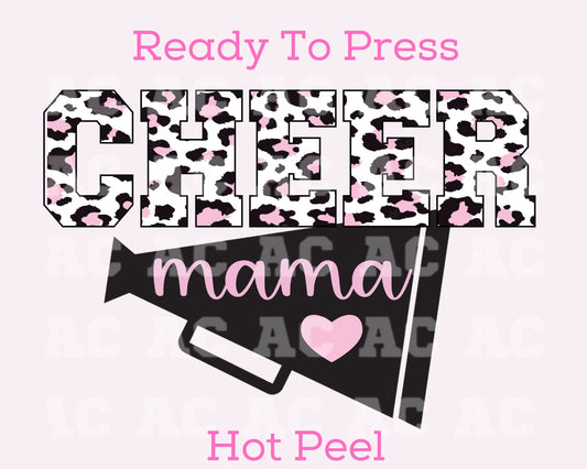 Pink Cheer Mama DTF TRANSFER or UV DTF STICKER