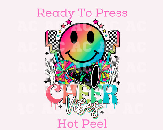 Cheer Vibes DTF TRANSFER or UV DTF STICKER