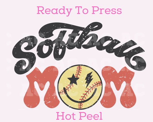 Softball Mom DTF TRANSFER or UV DTF STICKER