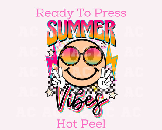 Summer Vibes DTF TRANSFER or UV DTF STICKER