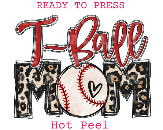 T-Ball Mom Leopard DTF TRANSFER or UV DTF STICKER